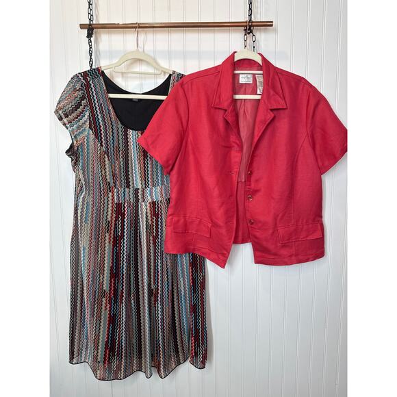 Emma James - Liz Claiborne Voir Voir Dress and Linen Blend Blazer Bundle Size 16 - Picture 2 of 10